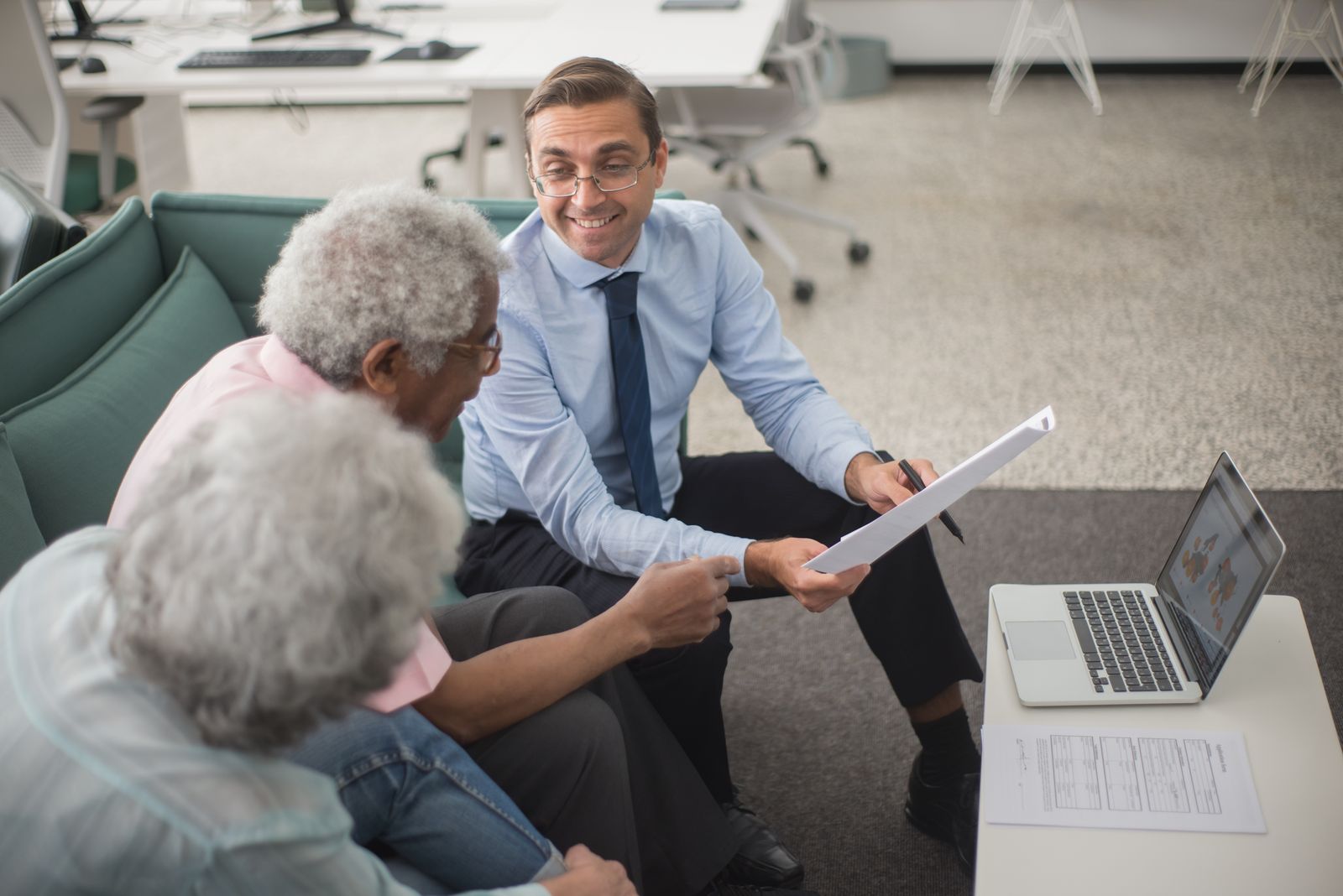 A Clearpath agent reviewing coverage with clients